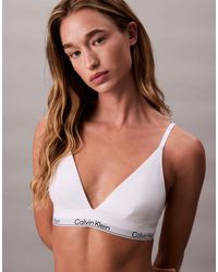 Calvin Klein - Brassière triangle en coton non doublée - Lyst