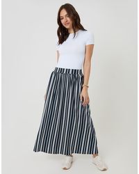 Threadbare - Stripe Jersey A-Line Maxi Skirt - Lyst