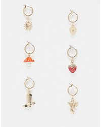 Reclaimed (vintage) - Fun Charm Mix And Match Earrings - Lyst