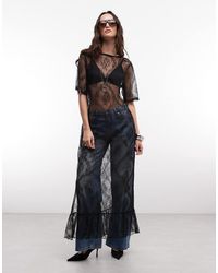 Noisy May - Scoop Back Sheer Lace Maxi Dress - Lyst