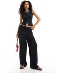 ASOS - Low Rise Broderie Wide Leg Trousers Co Ord - Lyst