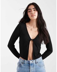 ONLY - Top Met Lange Mouwen En Gedraaide Voorkant - Lyst