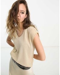 ONLY - V Neck T-Shirt - Lyst
