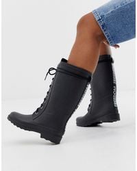 asos design elm chunky lace up boots