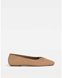 Stradivarius - – flache ballerinas aus spaltwildleder - Lyst
