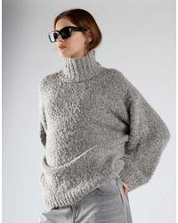 Glamorous - Relaxed Fit Fuzzy Knit Turtleneck Jumper - Lyst
