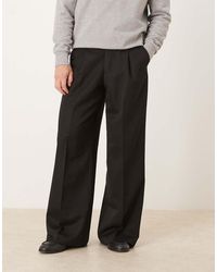 ASOS - Nette Geplooide Broek Met Losse Pijpen - Lyst