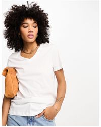 SELECTED - Femme - t-shirt manches courtes à col en v - Lyst