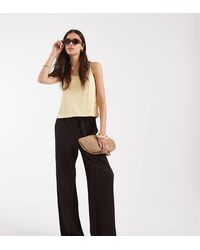 ONLY - Broek Van Kreukelstof Met Hoge Taille En Textuur - Lyst