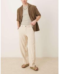 Abercrombie & Fitch - Ruimvallende Broek Van Linnenmix - Lyst