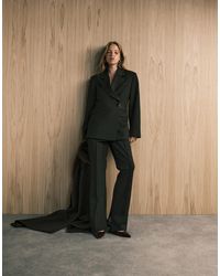 ASOS - Tailored Seam Detail Flare Suit Pants With Split Hem - Lyst