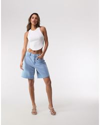 GOOD AMERICAN - Jeanius Good Ease Bermuda Shorts - Lyst