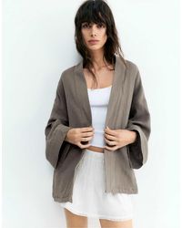 Pull&Bear - – kimono aus kreppstoff - Lyst
