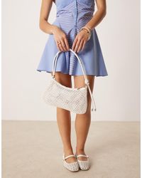 ASOS - Borsa Da Spalla Bianca Traforata Con Manico Sottile - Lyst