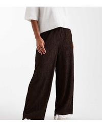 New Look - Pantaloni A Fondo Ampio Scuro Testurizzati - Lyst