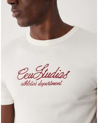 ASOS - Muscle Fit T-shirt With Text Embroidery - Lyst