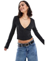 Cotton On - Cotton On Super Soft Ribbed Wrap Top - Lyst