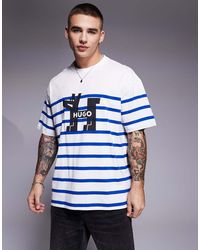 HUGO - Nolastripe Loose Fit Striped Logo T-Shirt - Lyst