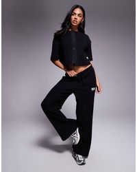 ASOS - Weekend Collective Co-ord Wide Leg Waffle Pant With Nylon Trim - Lyst