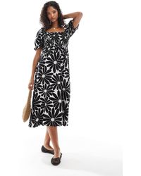 New Look - Puff Sleeve Milkmaid Dress - Lyst