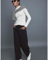 Stradivarius - Basic Funnel Neck T-Shirt - Lyst