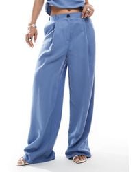 ASOS - Lyocell Wide Leg Dad Trouser - Lyst