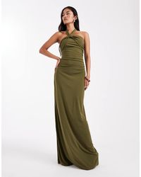 Six Stories - Bridesmaids Stretch Halter Neck Maxi Dress - Lyst