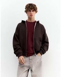 Pull&Bear - Hoodie With Zip And Graphic - Lyst