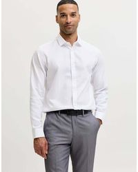 Jack & Jones - Joe Slim Fit Spread Collar Long Sleeve Shirt - Lyst
