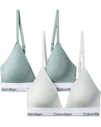 Calvin Klein - Icon Cotton Modal Lightly Lined Triangle Bra 2pk - Lyst