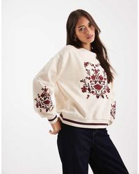 Miss Selfridge - Felpa Con Ricamo Stile Tappezzeria - Lyst