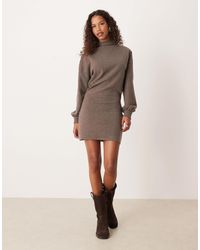 ASOS - Supersoft High Neck Balloon Sleeve Mini Dress - Lyst