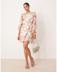 Y.A.S - Long Sleeve Textured Mini Dress - Lyst
