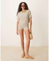 ASOS - Pantaloncini Micro A Righe Color Giallo E Cioccolato - Lyst