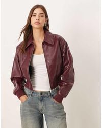 Calvin Klein - Faux Leather Bomber Jacket - Lyst