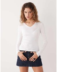 Weekday - V-neck Long Sleeve Top - Lyst