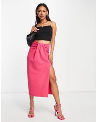 Flounce London Sash Detail Midi Skirt Co-ord - Pink