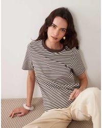 New Look - Premium Gestreept Girlfriend T-Shirt - Lyst