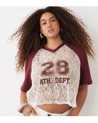 ASOS - Asos Design Curve Boxy Cropped Lace Football Shirt - Lyst