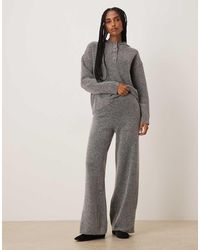Vila - Wide Leg Knitted Trousers Co-ord - Lyst