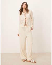 Vila - Textured Wide Leg Jersey Trouser Co-ord - Lyst