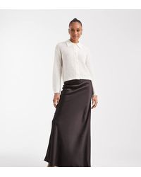 Vero Moda - Midi Rok Van Schuin Gesneden Satijn - Lyst