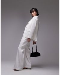 Mango - Pantalon d'ensemble habillé avec taille élastique et fermeture éclair sur le côté - Lyst