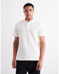 Mango - – gestricktes polohemd aus baumwollmix - Lyst