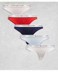 Tommy Hilfiger - Essential Cotton 5 Pack Thongs - Lyst