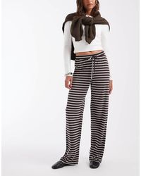 ONLY - Tie Waist Wide Leg Pants - Lyst