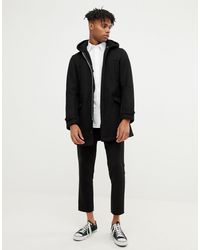 Emporio Armani Fleece Lined Duffle Coat - Black