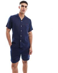 Polo Ralph Lauren - Camisa De Corte Clásico Extragrande Y Manga Corta Con Cuello De Solapas Y Logo De Icono De Lino De (Parte De Un Conjunto) - Lyst