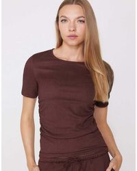 Tezenis - Short Sleeve Crinkle Top With Gathering - Lyst