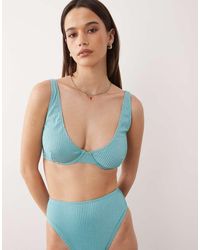 ASOS - Fuller Bust Riddy Glitter Rib Marina Del Ray Underwired Bikini Top - Lyst
